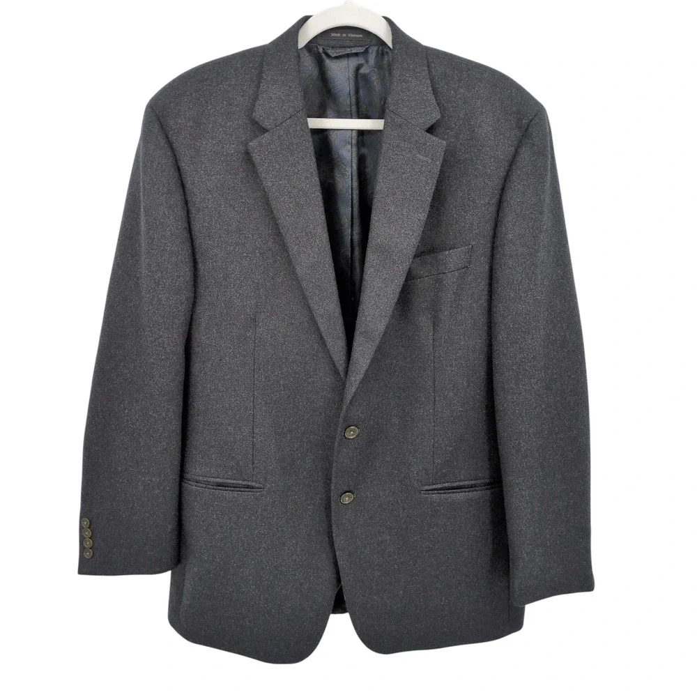 Lauren Ralph Lauren Mens Wool Cashmere Blazer Dark Gray Size 44L Quiet Luxury